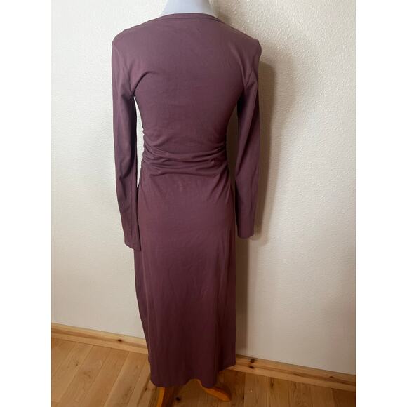Xirena Wiley T-Shirt Long Sleeve Maxi Dress In Dusty Rose Pink MEDIUM - Picture 4 of 8